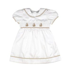 Nautical Sailboats Spring short puff sleeve dress